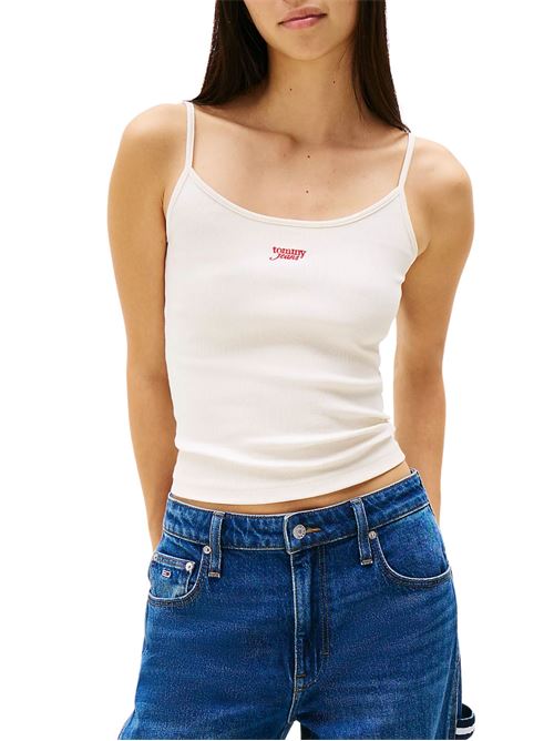 Top bianco in cotone Tommy Jeans | DW0DW20241YBH
